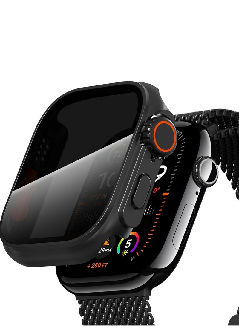 X-level Apple Watch 42mm Tempered Glass Screen Protector Case, [Anti-Peeping] All-Round Durable Hard PC Protective Cover for iWatch Series 11/10 (Black-42mm) - Image 1