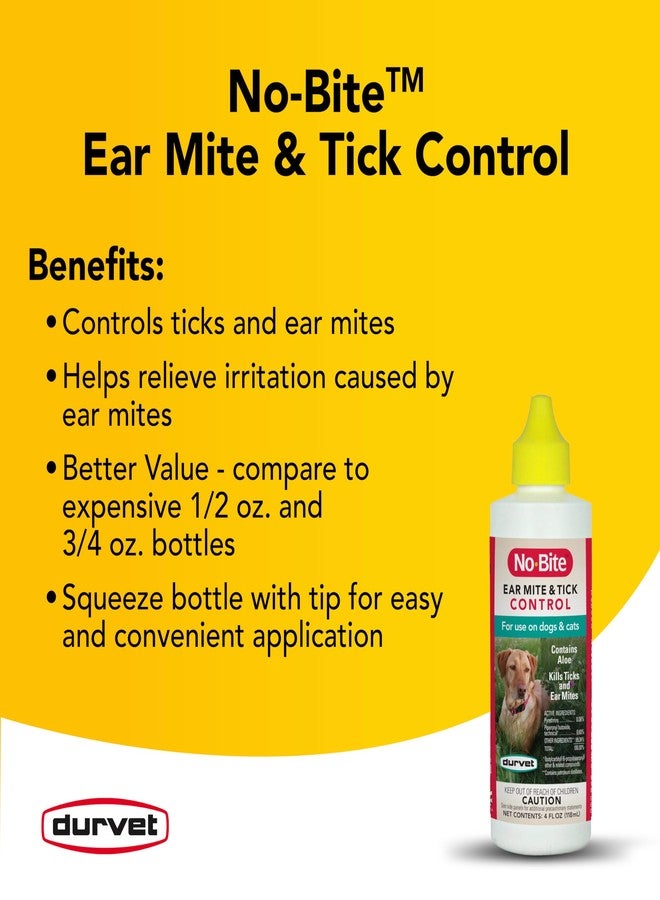 Durvet 011-1165 No-Bite Flea & Tick Ear Mite Control, 4 oz - Image 2