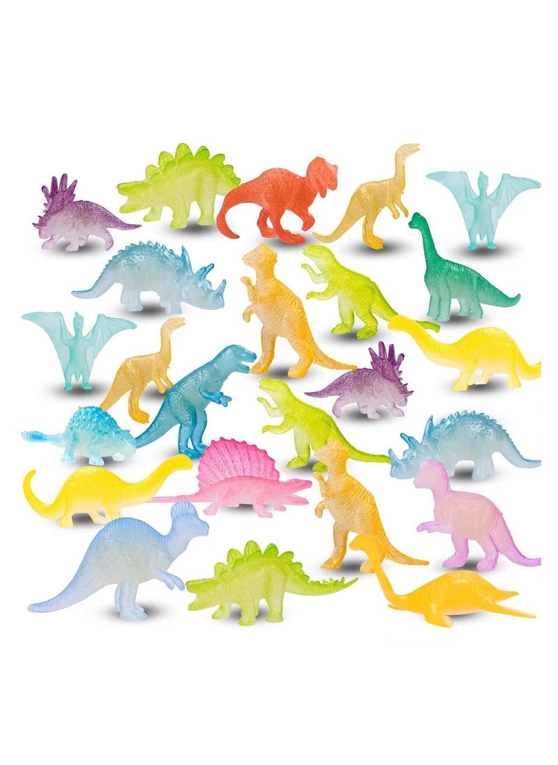 SYOSI Mini Dinosaurs Toys 48PCS Glow in Dark Figure Dinosaur Party  - Image 1