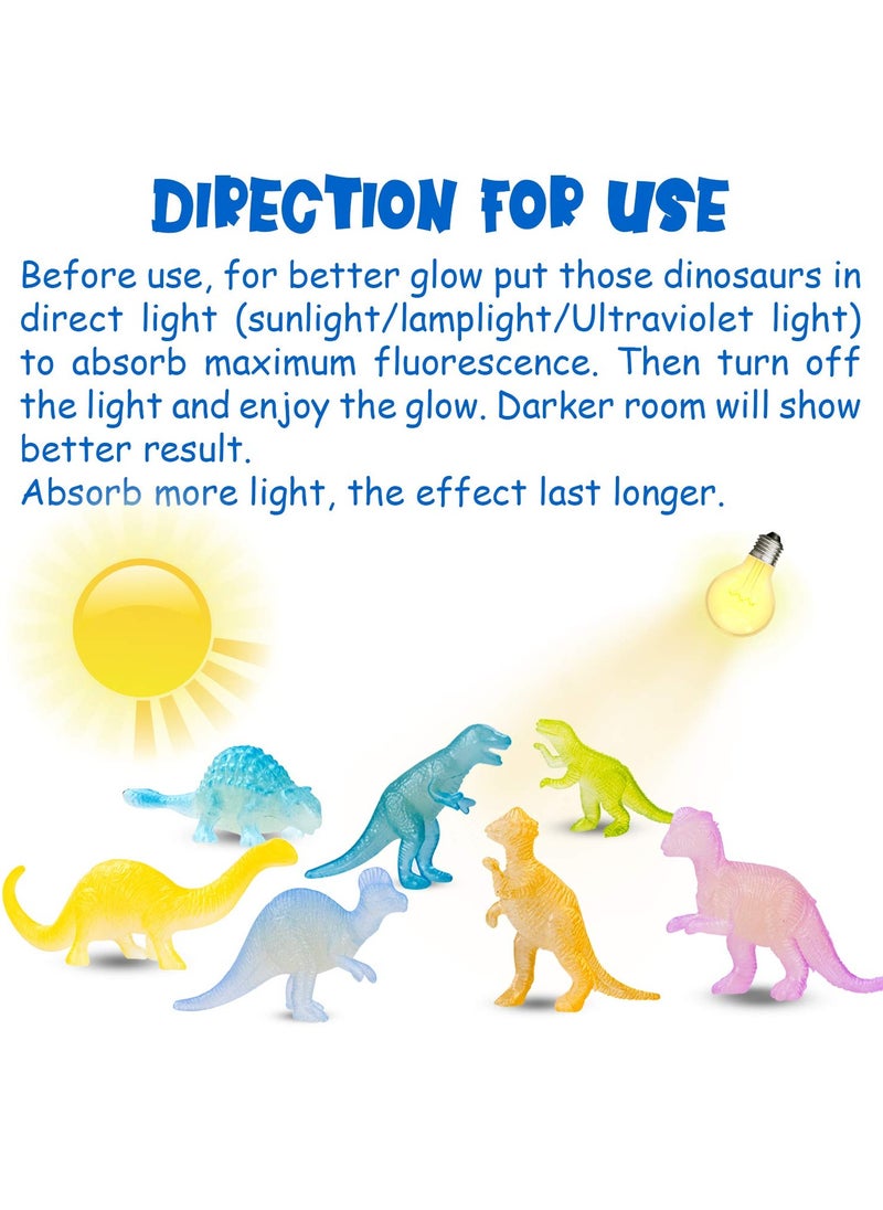 SYOSI Mini Dinosaurs Toys 48PCS Glow in Dark Figure Dinosaur Party  - Image 4
