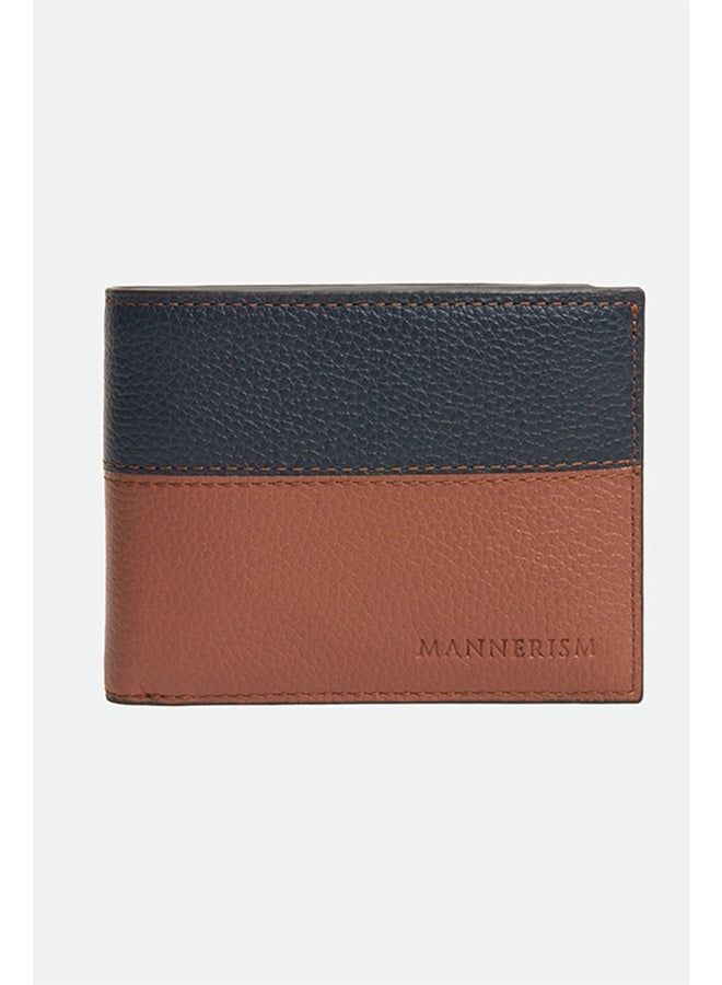 مانرزم The Passage ID Leather Pass Case Wallet – Navy & Tan - Image 2