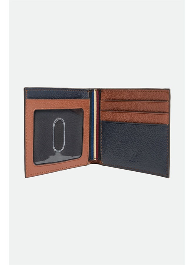مانرزم The Passage ID Leather Pass Case Wallet – Navy & Tan - Image 4