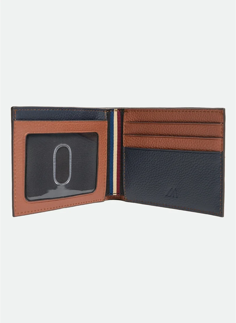 MANNERISM  The Passage ID Leather Pass Case Wallet – Navy & Tan for Men | Best Price UAE