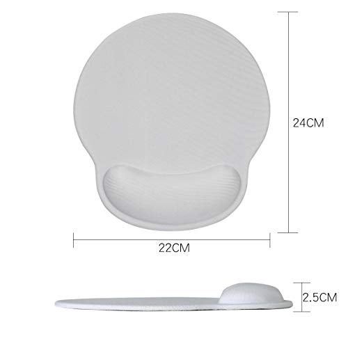 AORTDES Ergonomic Keyboard Mouse Pad Wrist Rest Support Set for Laptop/Computer/Desktop,Memory Foam Hand Rest Wrist Cushion for Gaming/Office,Lightweight Comfortable & Pain Relief (Greyish White) - Image 2