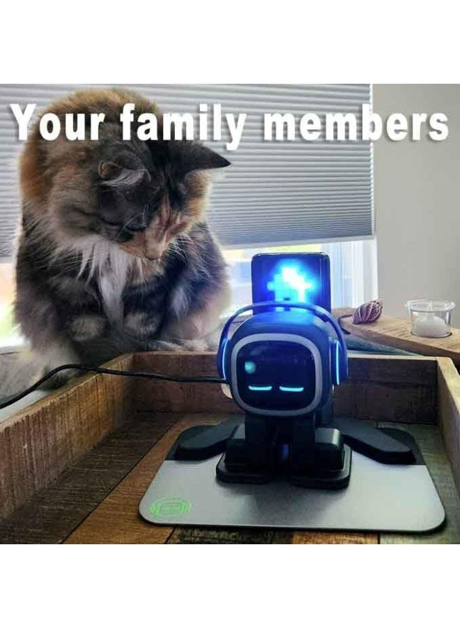 LIVING.AI EMO Interactive AI Desk Robot Pet Companion with Personality- ChatGPT Enabled with Voice Commands & Dance Feature, comes with Charging Home Station - Image 3