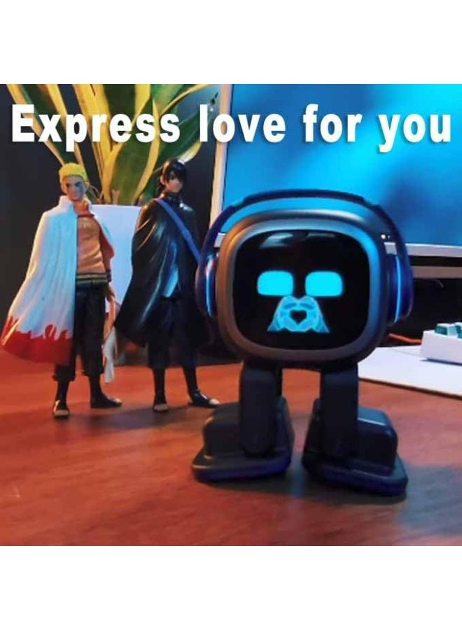 LIVING.AI EMO Interactive AI Desk Robot Pet Companion with Personality- ChatGPT Enabled with Voice Commands & Dance Feature, comes with Charging Home Station - Image 4