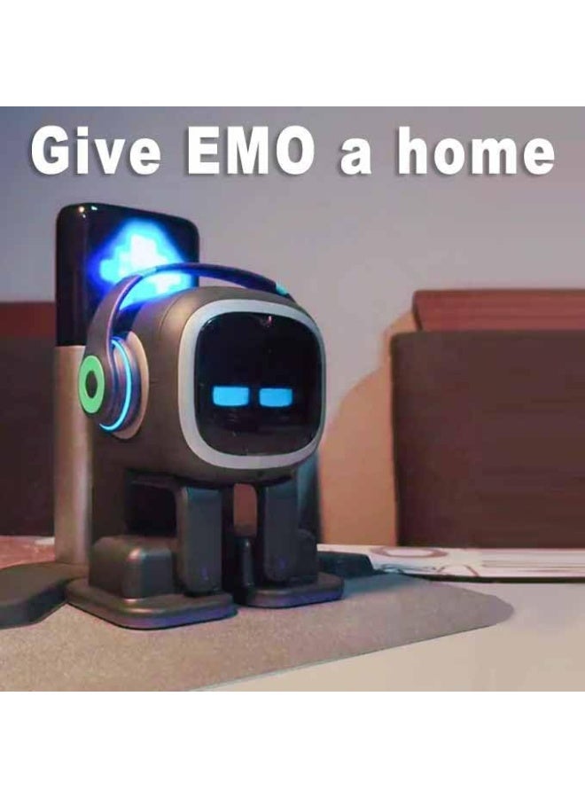 LIVING.AI EMO Interactive AI Desk Robot Pet Companion with Personality- ChatGPT Enabled with Voice Commands & Dance Feature, comes with Charging Home Station - Image 2