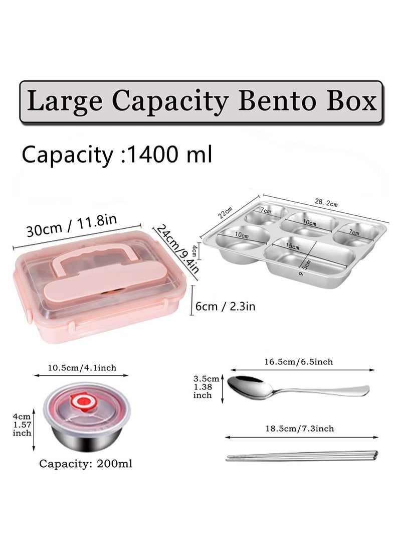 GGEROU - Lunch Box with Tableware 2-Layer Bento Lunch Box with Nylon Insulation Bag - Image 1