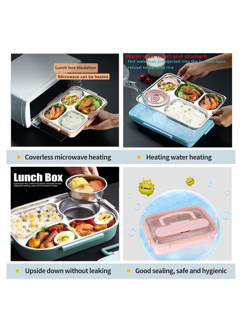 GGEROU - Lunch Box with Tableware 2-Layer Bento Lunch Box with Nylon Insulation Bag - Image 1