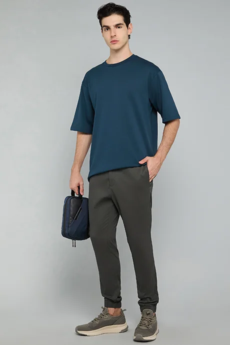 أر أند بي Solid Jogger Pants with Drawstring Waist