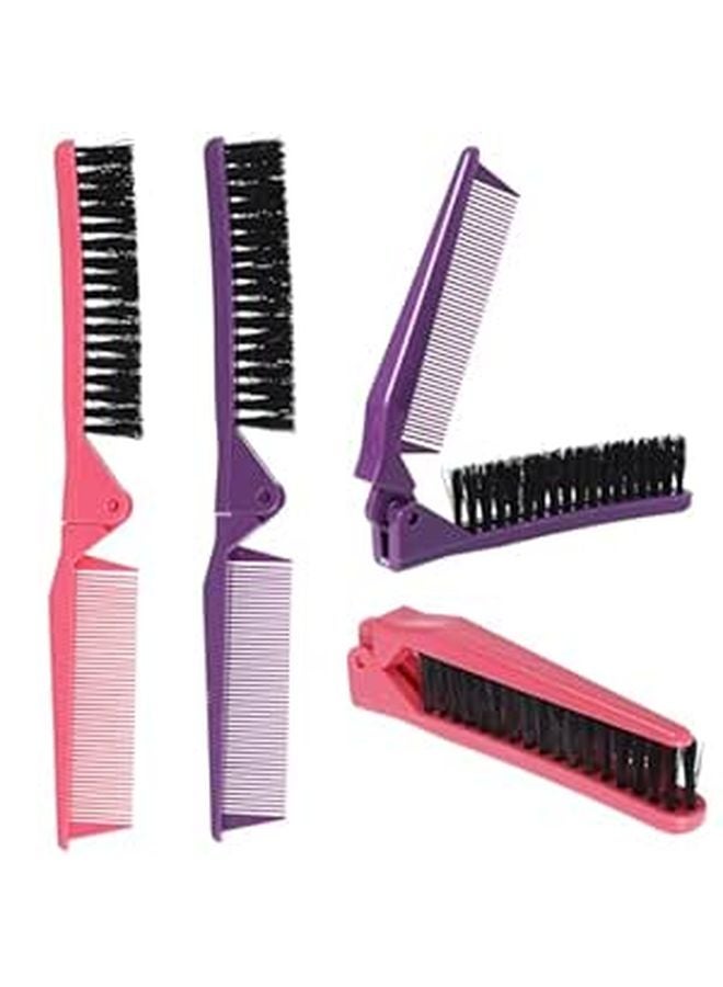 Folding Compact Detangling Hair Comb Set Of 2 For Travel Purse Women Portable - Image 1
