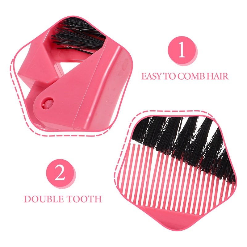 Folding Compact Detangling Hair Comb Set Of 2 For Travel Purse Women Portable - Image 4