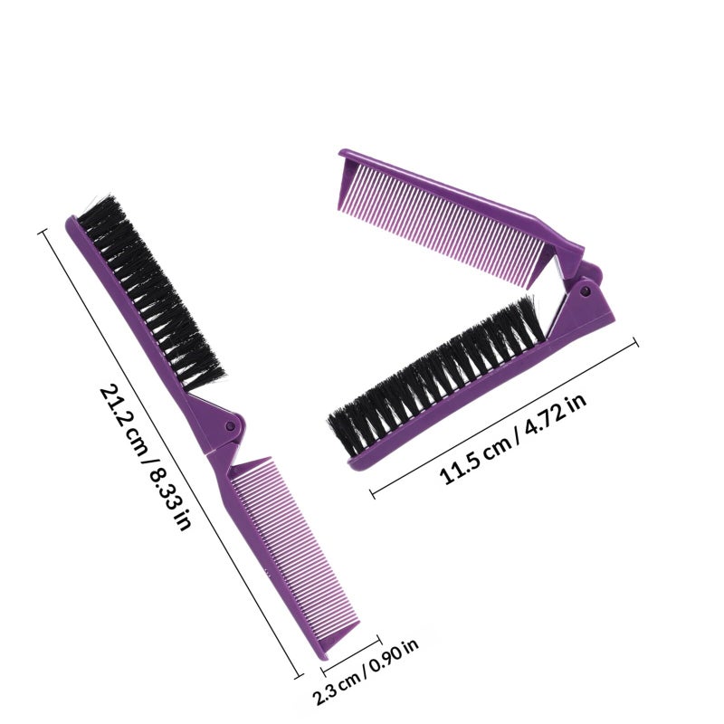 Folding Compact Detangling Hair Comb Set Of 2 For Travel Purse Women Portable - Image 3