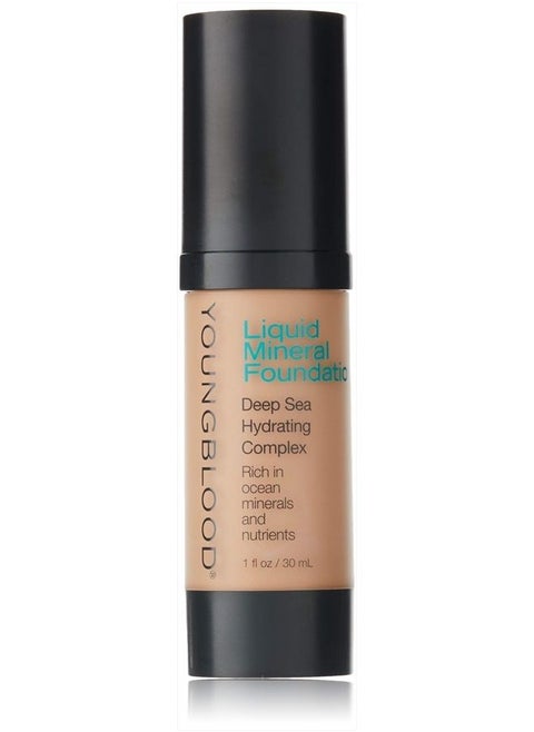 Clean Luxury Cosmetics Liquid Mineral Foundation, Capri | Dewy Mineral Lightweight Full Coverage Makeup for Dry Skin Poreless Flawless Tinted Glow | Vegan, Cruelty Free, Gluten-Free