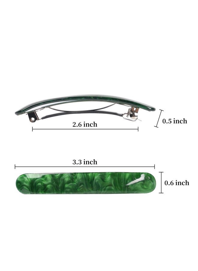Folansy 3Pcs Hair Barrette For Women French Hair Barrette Tortoise Shell Automatic Hair Clips For Thick Medium Volume Hairgirls Women Hair Pin Retro Hair Clasp (Light Bluestar Greenemerald) - Image 2