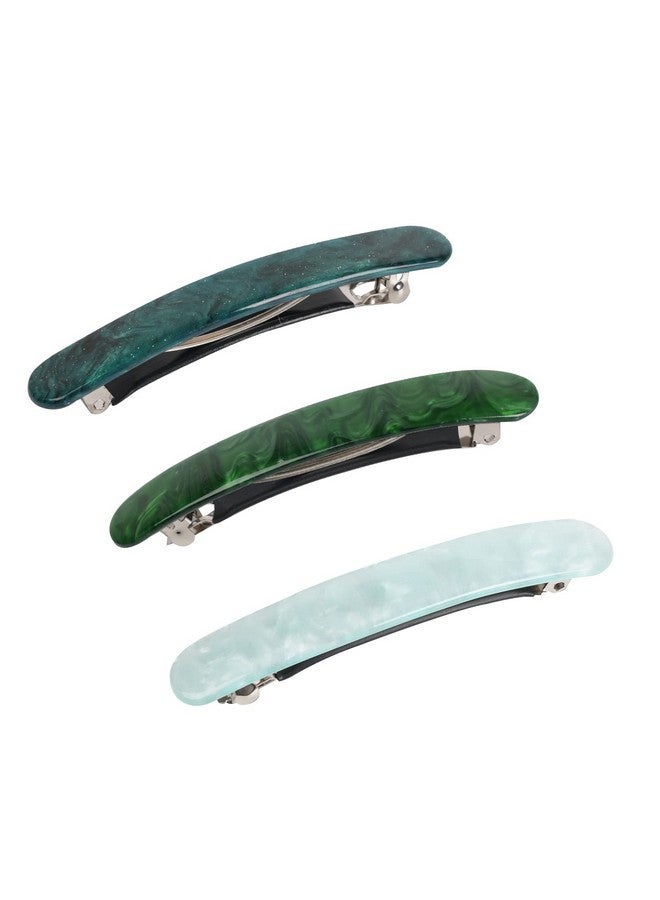 Folansy 3Pcs Hair Barrette For Women French Hair Barrette Tortoise Shell Automatic Hair Clips For Thick Medium Volume Hairgirls Women Hair Pin Retro Hair Clasp (Light Bluestar Greenemerald) - Image 1