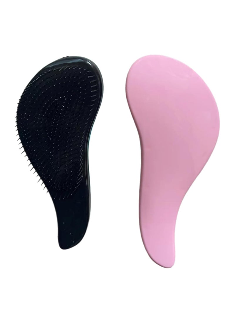 Generic 2 pcs Hair combPink  GreenAntiknotting soft teeth detangling comb head massage magic cushion comb straight hair detangling comb 