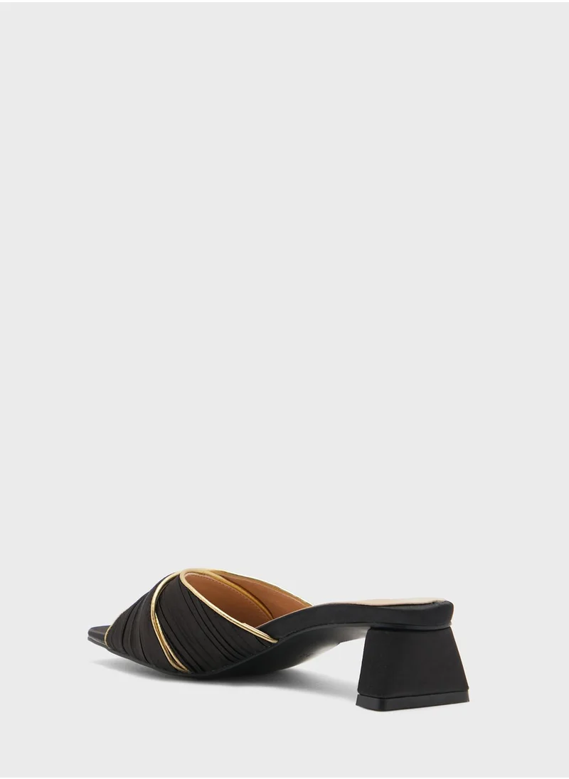 Khizana Metallic Trim Satin Sandal