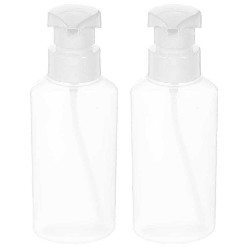 1 Set 2pcs Plastic Empty Foam Bottle Mousse Bubble Bottle Squeeze Bottle Portable Soap Dispenser Bottles (Transparent) - Image 1