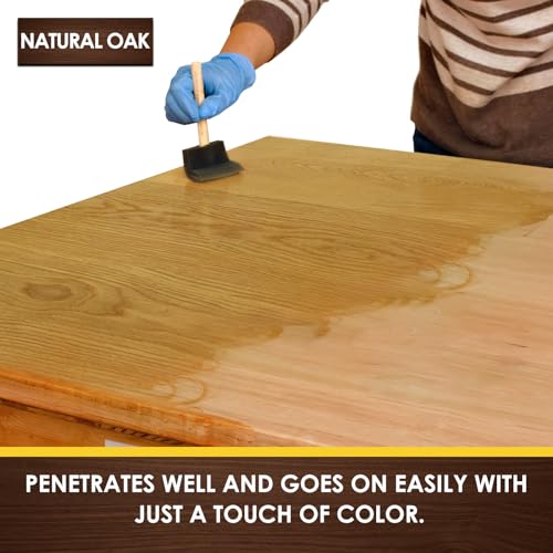 DWIL Water Based Wood Stain - Multiple Finishes, Fast Drying, Indoor and Outdoor Furniture, Wood Paneling, Cabinets and More, Low Odor ＆ Non-Toxic (8.5oz Natural Oak) - Image 2