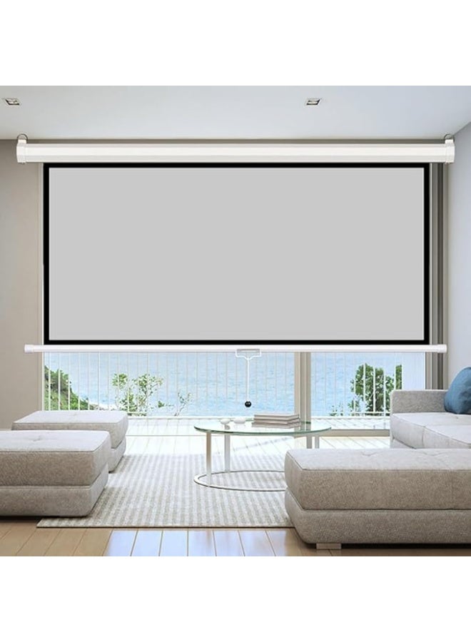 iView 150×150 cm (80″) Manual Wall/Ceiling Projector Screen – 1:1 Aspect Ratio, MaxWhite Matte Surface, Auto-Lock Pull‑Down, Dual Mount, Black Masking Borders - Image 3