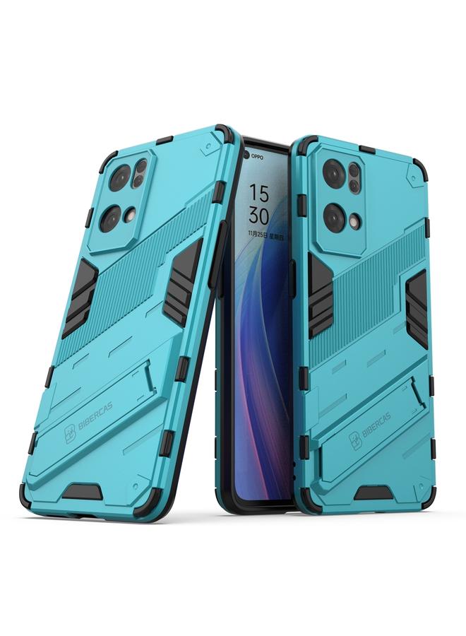 اس-توب جراب لهاتف OPPO Reno7 Pro 5G Punk Armor 2 في 1 PC + جراب هاتف مقاوم للصدمات من مادة TPU مع حامل غير مرئي - Image 1