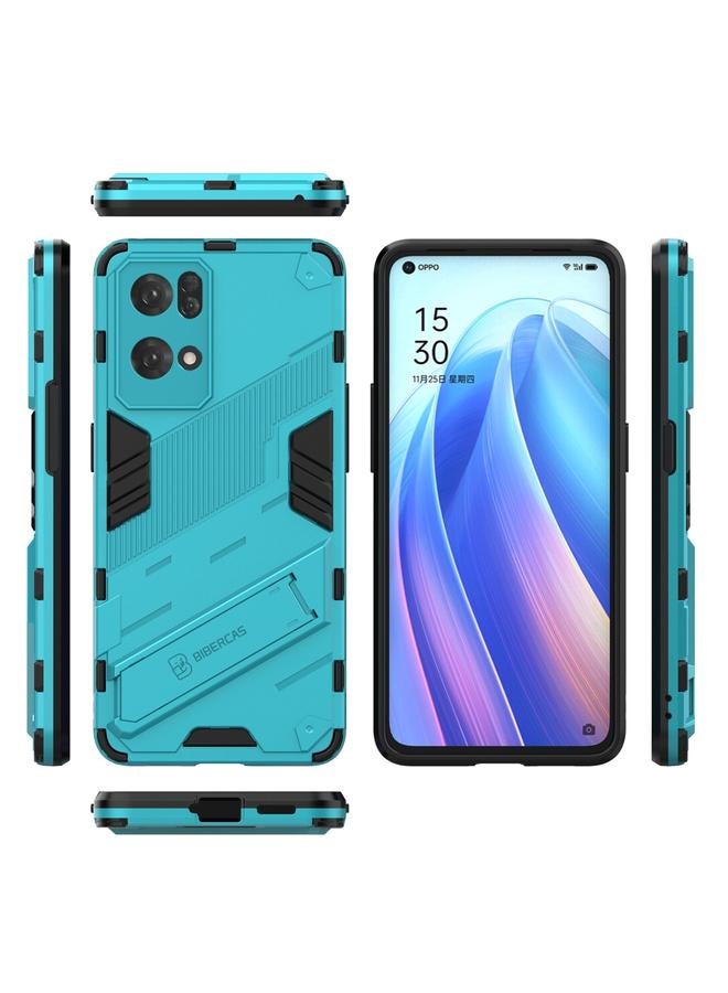 اس-توب جراب لهاتف OPPO Reno7 Pro 5G Punk Armor 2 في 1 PC + جراب هاتف مقاوم للصدمات من مادة TPU مع حامل غير مرئي - Image 4