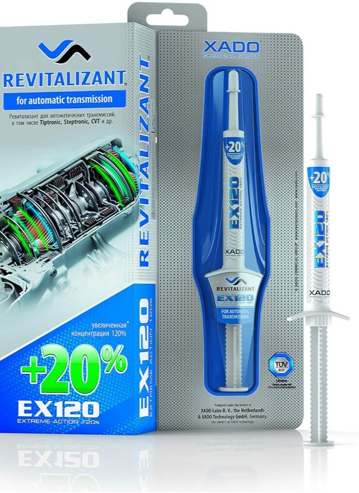 Generic Xado Gel Revitalizanta Ex120 For Automatic Gearbox & Cvt Tiptronic Transmissions Restorer Oil Additive Treatment - With Ceramic Metal Conditioner - 8Ml Blister Package 