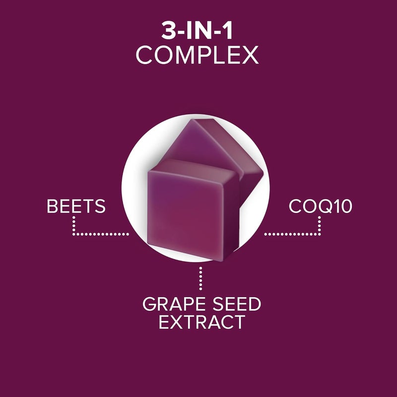 Qunol Beets Chews for Blood Pressure Support 3 in 1 Beets  CoQ10  Grape Seed Extract Supports Healthy Blood Circulation  Heart Healthy Energy 90 Chews - Image 2