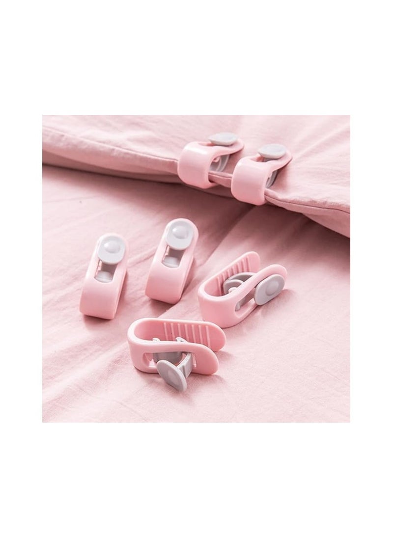 Spaceshoop Bed Sheet Holder Clips Quilt Fixer Clip No Pins Duvet Gripper Bedding Sheet Fasteners for Blankets Comforter Curtain pink. 6pcs  - Image 1