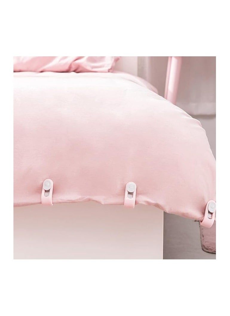 Spaceshoop Bed Sheet Holder Clips Quilt Fixer Clip No Pins Duvet Gripper Bedding Sheet Fasteners for Blankets Comforter Curtain pink. 6pcs  - Image 2