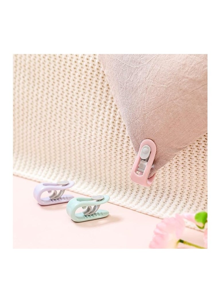 Spaceshoop Bed Sheet Holder Clips Quilt Fixer Clip No Pins Duvet Gripper Bedding Sheet Fasteners for Blankets Comforter Curtain pink. 6pcs  - Image 3