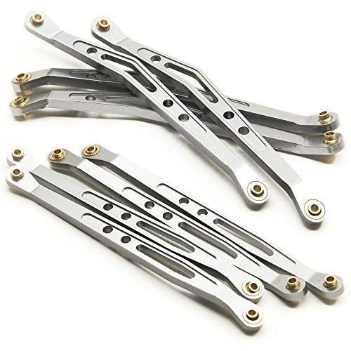 RCHUBAM Alum Alloy Lower & Upper Suspension Link Rod Linkage for 1:10 RC Axial Wraith #B (Titanium) - Image 1