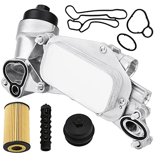 Autsurles Engine Oil Cooler Filter Housing Assembly Adapter Kit with Gaskets for Chevy Aveo 09-11 for Chevy Cruze Sonic Trax 1.8L,1.8 Engine Oil Cooler for Pontiac for Saturn Replace 93186324 25199751 - Image 1