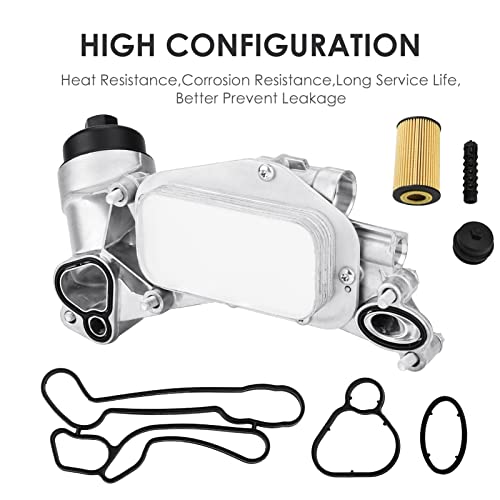 Autsurles Engine Oil Cooler Filter Housing Assembly Adapter Kit with Gaskets for Chevy Aveo 09-11 for Chevy Cruze Sonic Trax 1.8L,1.8 Engine Oil Cooler for Pontiac for Saturn Replace 93186324 25199751 - Image 4