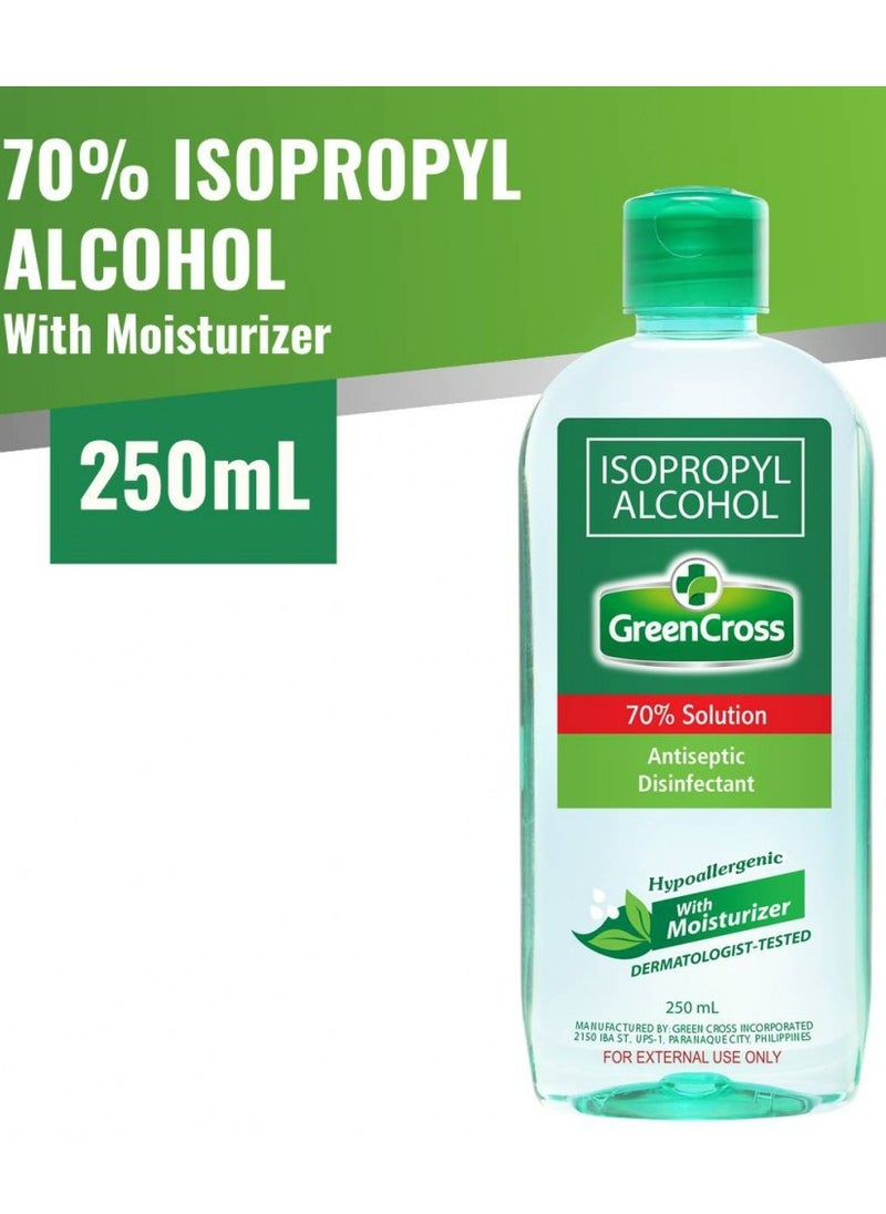 Isoprophyl 70% Solution With Moisturizer - Antiseptic Disinfectant - Hypoallergenic - 250 ML