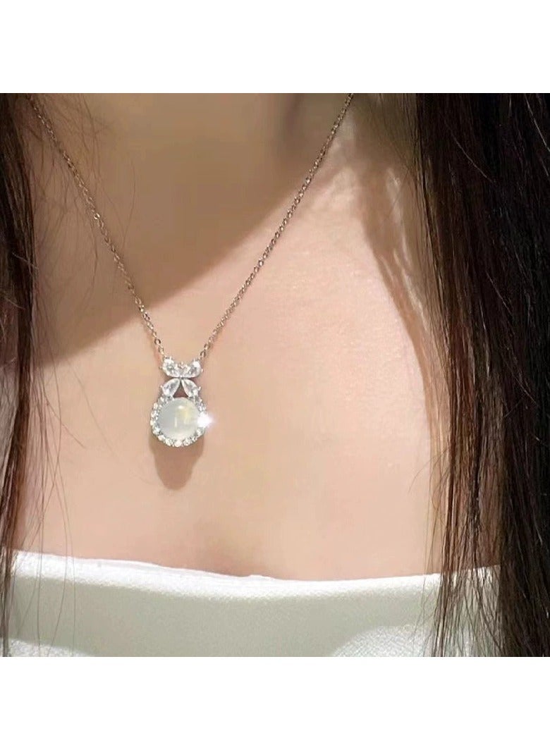 Goolsky Crystal Bow Pendant Necklace – Dainty Ribbon Necklace for Women & Girls, Elegant Gift Jewelry for Birthday & Anniversary, Non-Fading - Image 2