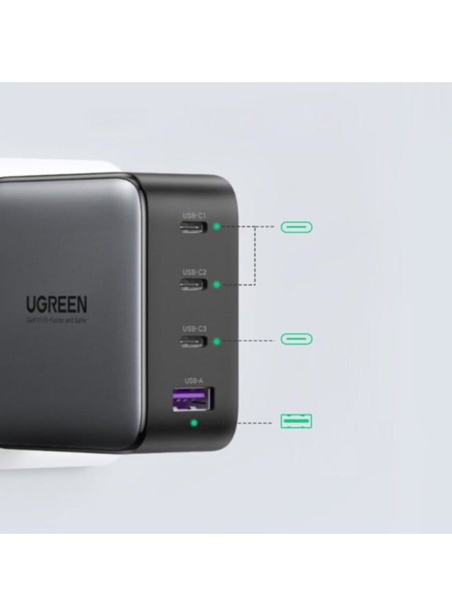 يو جرين شاحن سريع Ugreen GaN 3x USB من النوع C / USB Power Delivery 3.0 QuickCharge 4+ FCP SCP AFC 100W EU أسود (CD226 40747) - Image 5