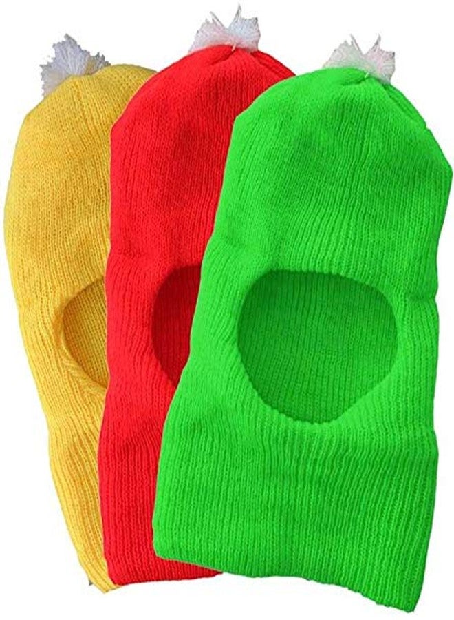 مجموعة قبعات أوكارا للأطفال على شكل قرد، 3 قطع (أصفر، أحمر، أخضر، 4-5 سنوات) - Image 1