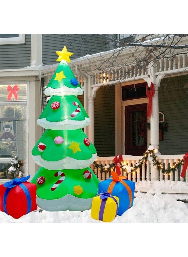 GGEROU 7FT Inflatable Christmas Tree with Led Lights, Lighted Christmas Tree for Blow Up Yard Decoration, Indoor Outdoor Yard Garden Christmas Decoration - Image 1