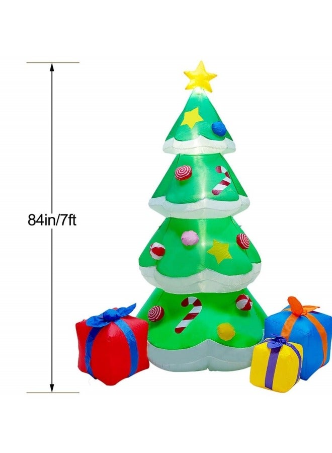 GGEROU 7FT Inflatable Christmas Tree with Led Lights, Lighted Christmas Tree for Blow Up Yard Decoration, Indoor Outdoor Yard Garden Christmas Decoration - Image 2