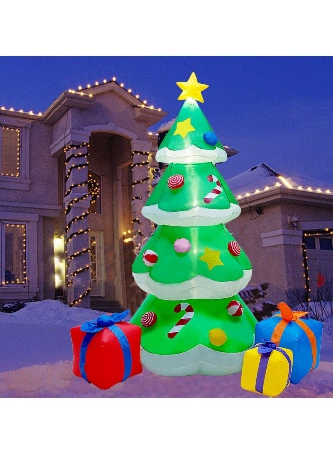 GGEROU 7FT Inflatable Christmas Tree with Led Lights, Lighted Christmas Tree for Blow Up Yard Decoration, Indoor Outdoor Yard Garden Christmas Decoration - Image 5