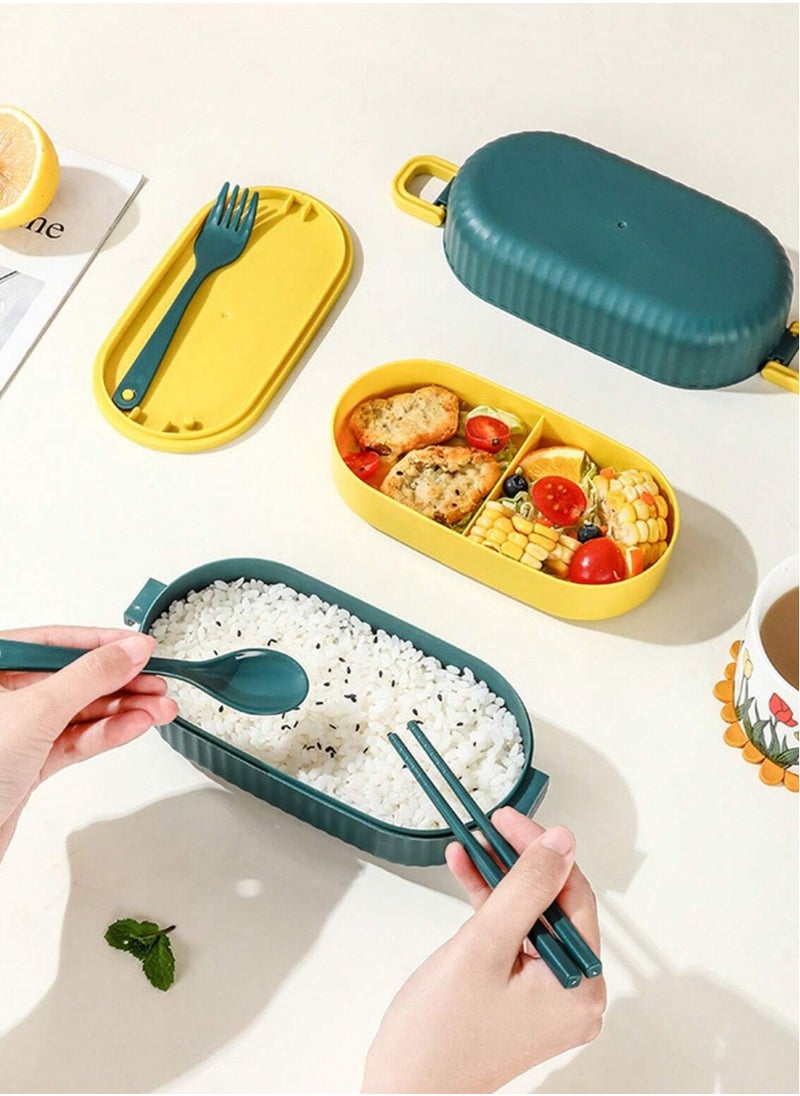 flâneur - Stackable Lunch Box Set with Compartments, 880ml - Food Container Leak-Proof, Durable Lunchbox, and Eco-Friendly, Ideal for School Meals, Office, and Travel, with Practical Compartments - Image 1