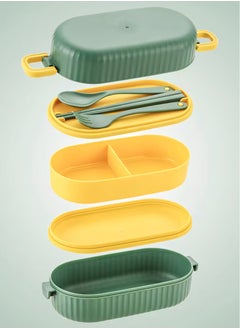 flâneur Stackable Lunch Box Set with Compartments, 880ml - Food Container Leak-Proof, Durable Lunchbox, and Eco-Friendly, Ideal for School Meals, Office, and Travel, with Practical Compartments  - Image 2
