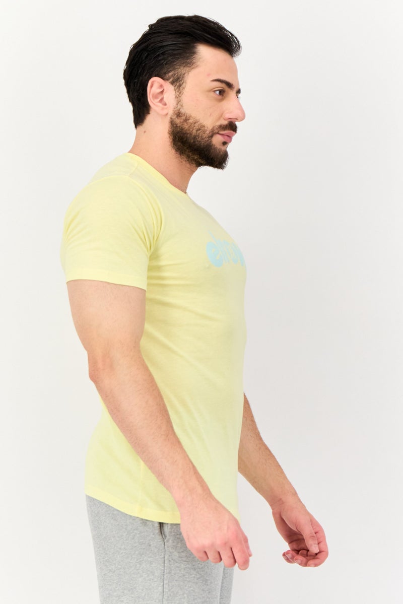 Hurley x Elrow Men Sportswear Fit Short Sleeves Outdoor T-Shirts, Light Yellow - Image 4