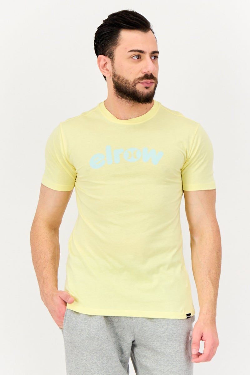 Hurley x Elrow Men Sportswear Fit Short Sleeves Outdoor T-Shirts, Light Yellow - Image 1