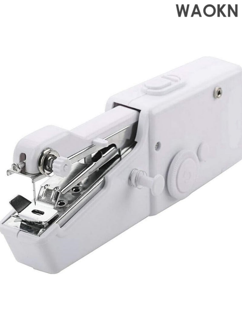 دبليو أيه أو كي أن ماكينة خياطة يدوية، ماكينة خياطة صغيرة محمولة للمبتدئين في أعمال الخياطة المنزلية والأقمشة والملابس والسفر، ماكينة إصلاح كهربائية لاسلكية للإصلاح السريع في المنزل والخياطة والحرف اليدوية - Image 1