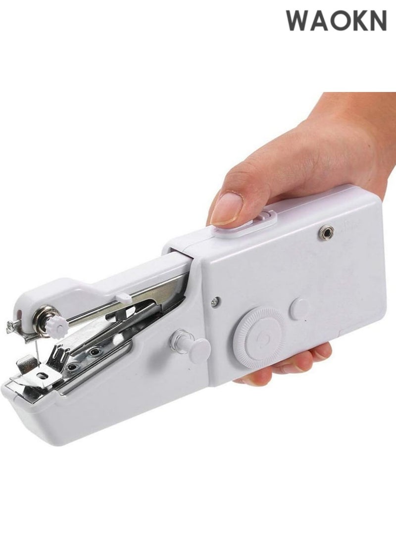 دبليو أيه أو كي أن ماكينة خياطة يدوية، ماكينة خياطة صغيرة محمولة للمبتدئين في أعمال الخياطة المنزلية والأقمشة والملابس والسفر، ماكينة إصلاح كهربائية لاسلكية للإصلاح السريع في المنزل والخياطة والحرف اليدوية - Image 2