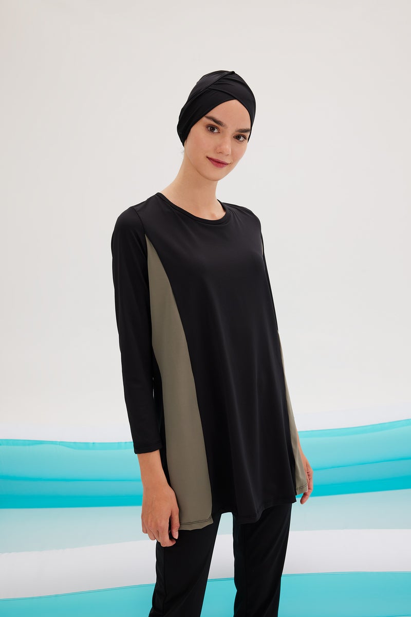 DeFacto Black Woman Regular Fit 3 piece Burkini Casual - Image 1