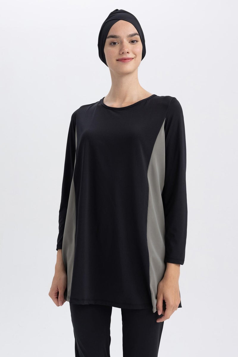 DeFacto Black Woman Regular Fit 3 piece Burkini Casual - Image 5